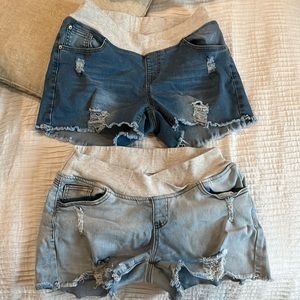 Trendy Distressed Blue Jean Shorts